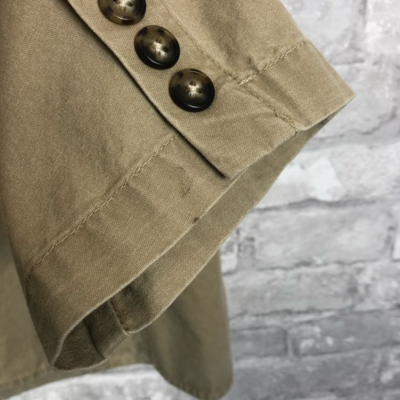 LL Bean Khaki Cotton Sport Coat 42R Tan Cotton Two Button Blazer - Picture 14 of 15